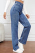 'Meadow' High Waist Straight Jeans - Celes Fashion